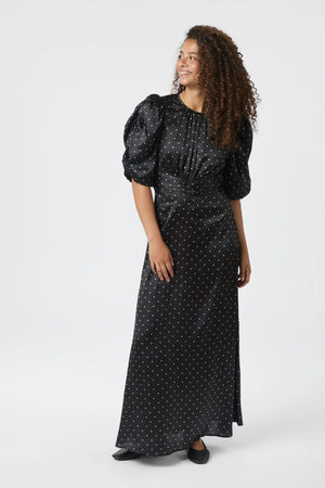 Kikka Dot Dress - Black