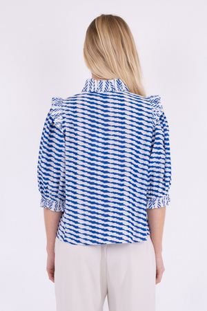 Chacha Graphic Blouse - Blue