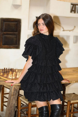 Majesty Mini Dress - Black Lace