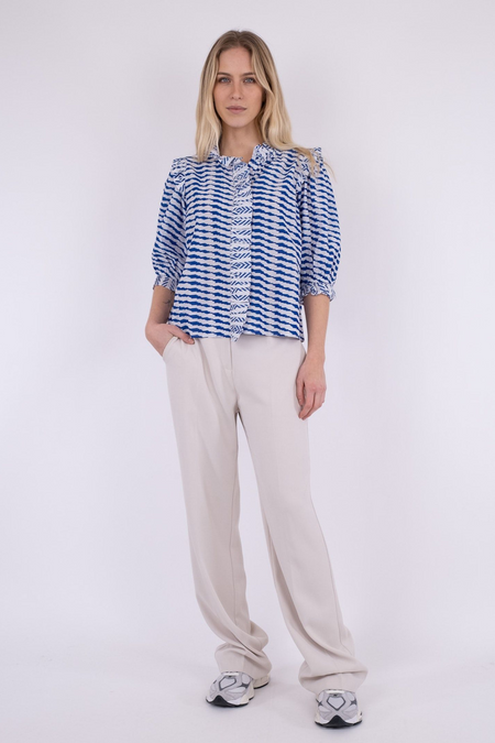 Chacha Graphic Blouse - Blue