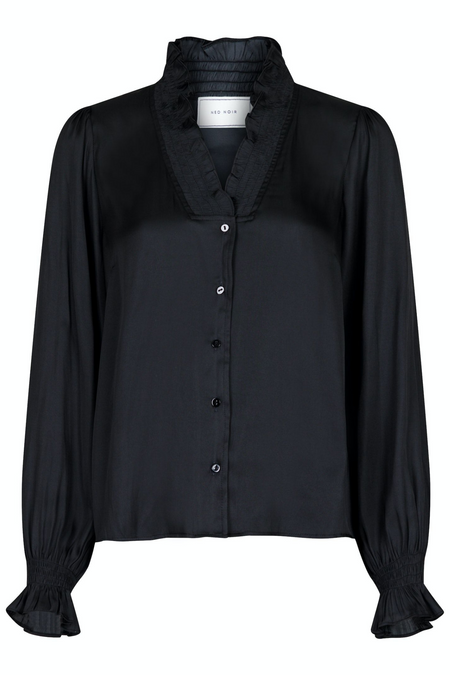 Brielle Satin Blouse - Black
