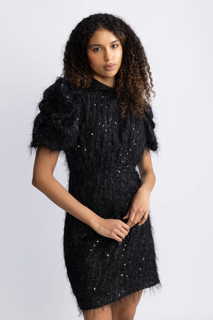 Yasilza 2/4 Sequin Dress - Black