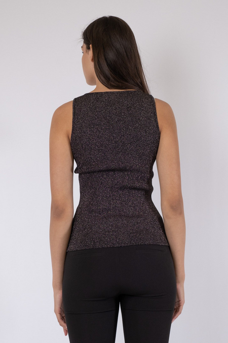 Talia Glitter Knit Top - Black