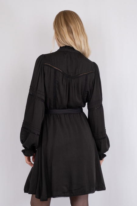 Ditte Satin Dress  - Black
