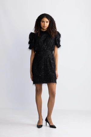 Yasilza 2/4 Sequin Dress - Black