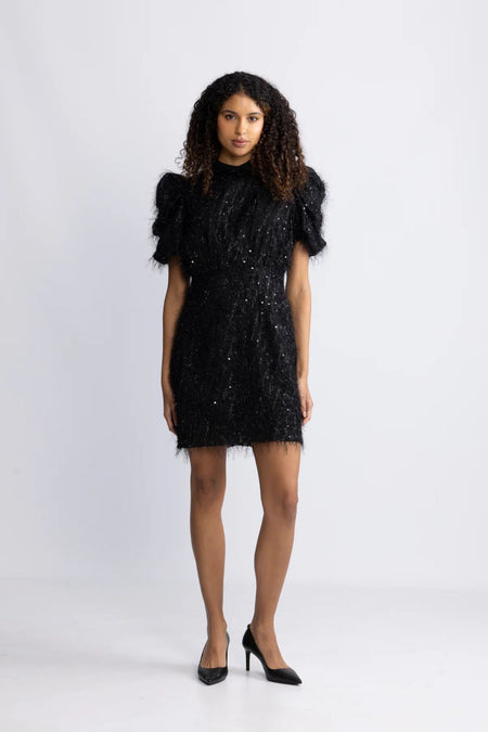 Yasilza 2/4 Sequin Dress - Black