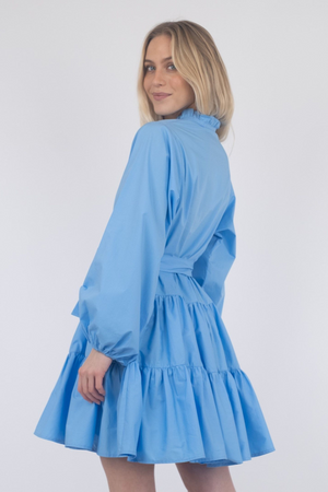 Debbie Poplin Dress - Sky Blue