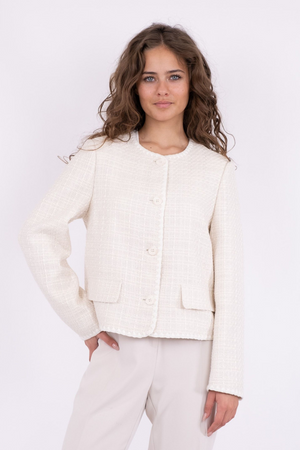 Helina Boucle Jacket - Off White