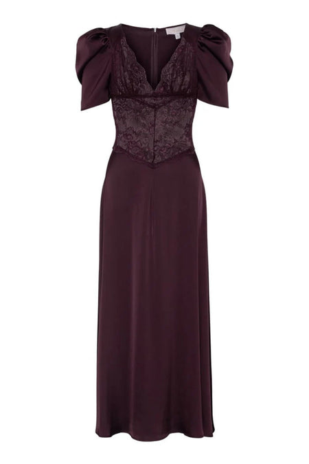 Francis Lace Midi Dress - Burgundy