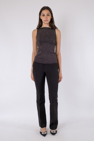 Talia Glitter Knit Top - Black