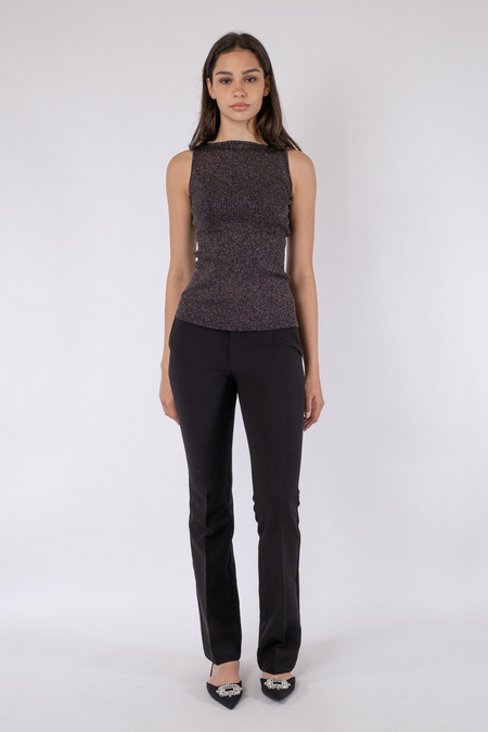 Talia Glitter Knit Top - Black