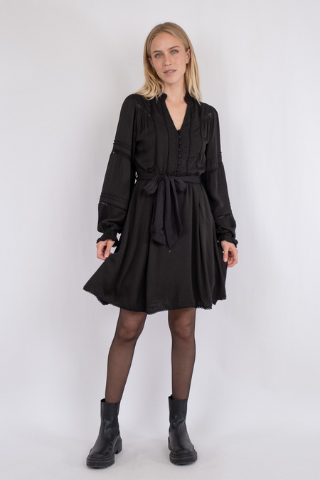 Ditte Satin Dress  - Black