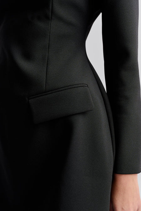 Leanna High Neck Mini Dress - Black