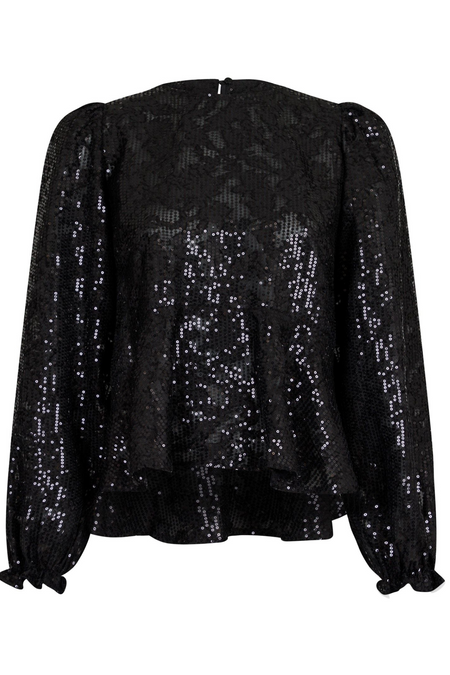 Rizzo Sequins Blouse - Black