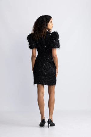 Yasilza 2/4 Sequin Dress - Black