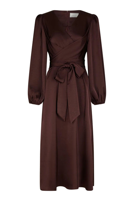Rimini Heavy Sateen Dress - Burgundy