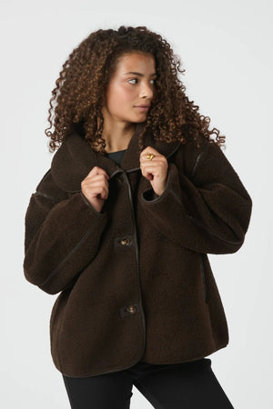Edmund Teddy Jacket - Dark Brown