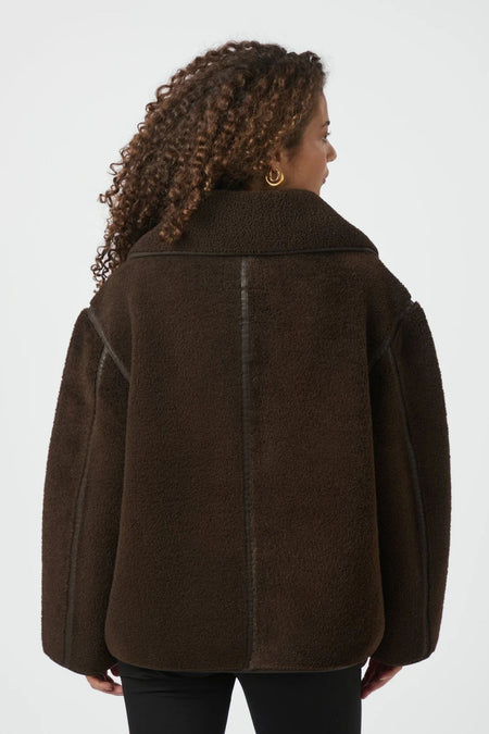 Edmund Teddy Jacket - Dark Brown