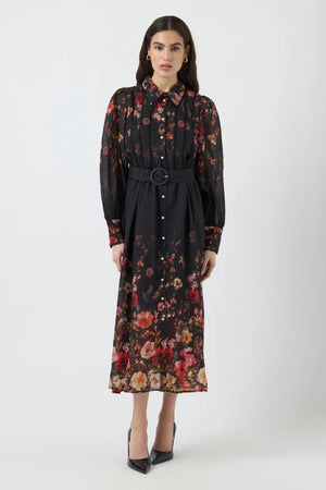 Yasromantica Ls Long Dress - Show - Black Romantica Aop