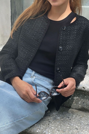 Helina Boucle Jacket - Black