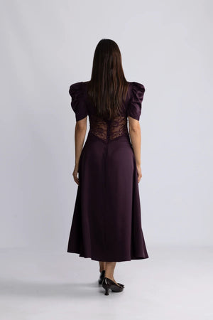 Francis Lace Midi Dress - Burgundy