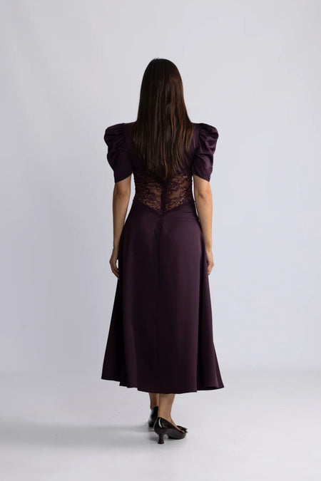 Francis Lace Midi Dress - Burgundy