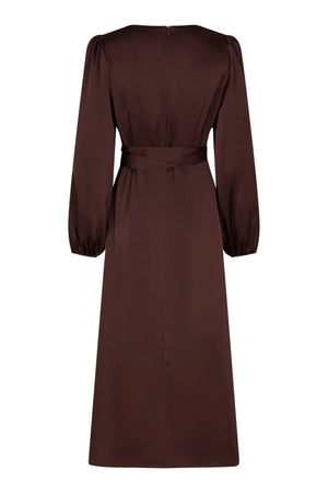 Rimini Heavy Sateen Dress - Burgundy