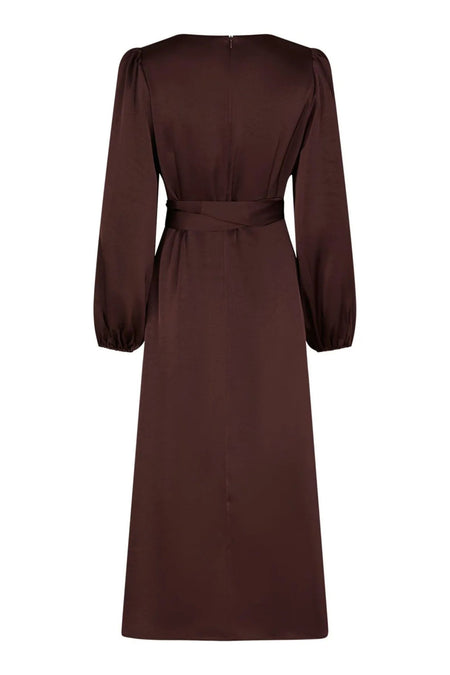 Rimini Heavy Sateen Dress - Burgundy