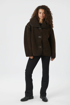 Edmund Teddy Jacket - Dark Brown