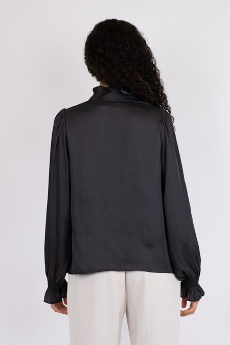 Brielle Satin Blouse - Black