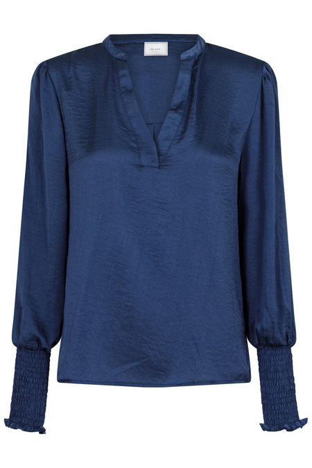 Landa Solid Blouse  - Dusty Blue