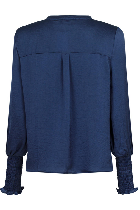 Landa Solid Blouse  - Dusty Blue