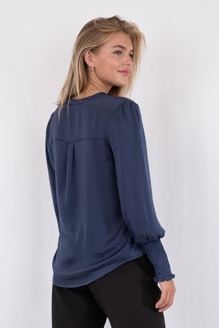Landa Solid Blouse  - Dusty Blue