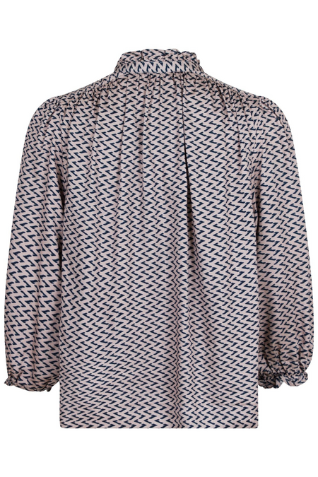 Tara Line Switch Blouse -  Navy