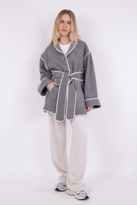 Frenchie Wool Jacket - Dark Grey